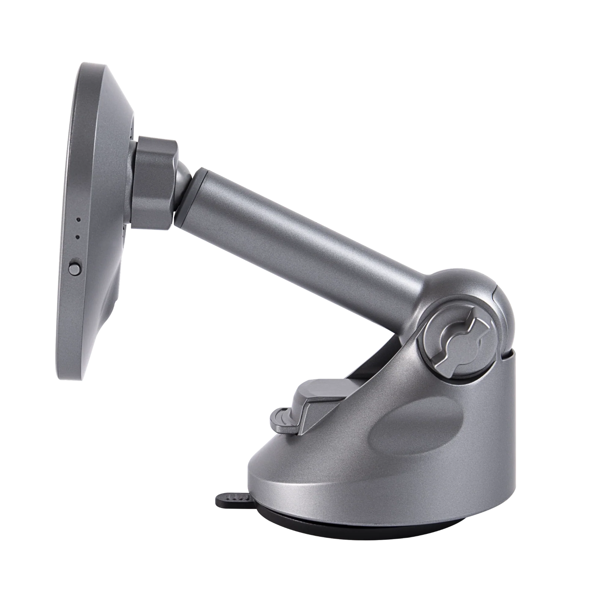 HexaDash telescopic dash mount holding a smartphone at eye level for wireless CarPlay