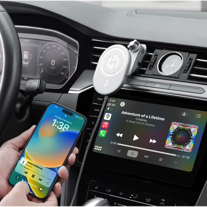 HexaCharge MagSafe Car Mount with Wireless CarPlay & Android Auto